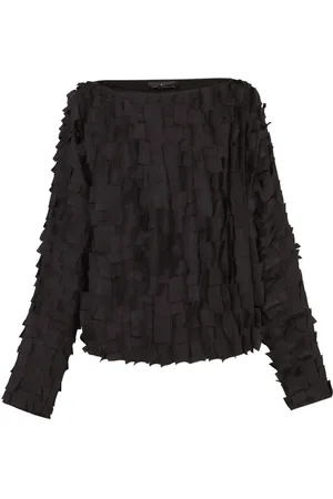 Cortana Blouses, female, , S, Silk Scaly Effect Dolman Sleeve Top