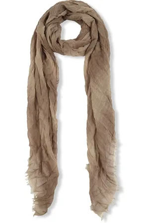 Cortana Scarves, female, , ONE SIZE, Striped Mink Cashmere Silk Scarf