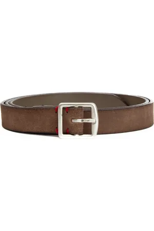 ELEVENTY Belts, male, , 90 CM, Dove Grey Suede Crafted Belt