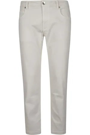ELEVENTY Slim-fit Jeans, male, , W38, Denim Stretch and Leather Trousers