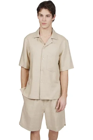 ELEVENTY Short Sleeve Shirts, male, , S, Linen Shirt with Pocket