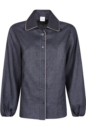 ELEVENTY Shirts, female, , M, Linen Shirt with Piping
