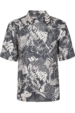ELEVENTY Short Sleeve Linen Shirt with Pocket