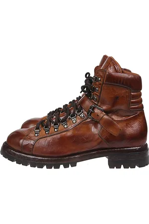 ELEVENTY Lace-up Boots, male, , 10 UK, Buffalo Leather Boots with Internal Zip
