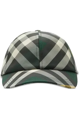 Burberry Caps, male, , S, Military Green Check Bias Cap