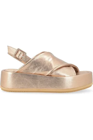 Paloma Barceló Flat Sandals, female, , 6 UK, Metallic Bronze Cross Strap Sandal