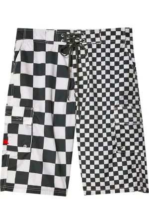 ERL Casual Shorts, male, , L, MultiColour Check Pattern Cargo Trousers
