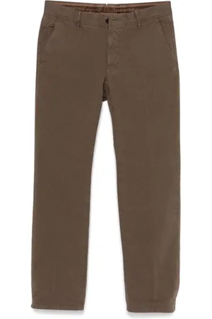 Incotex Cropped Trousers, male, , W33, Earth Piqué Weave Trousers