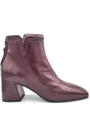 MARA BINI Burgundy Leather Ankle Boot Zipper Closure