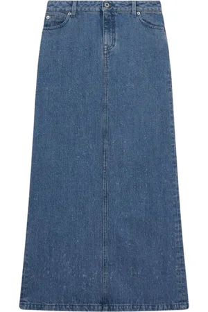 Halfboy Denim Skirts, female, , W27, Denim Maxi Skirt with Laser Treatment