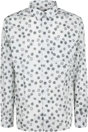 Maison Kitsuné Casual Shirts, male, , M, Relaxed Grey Blue Poplin Shirt