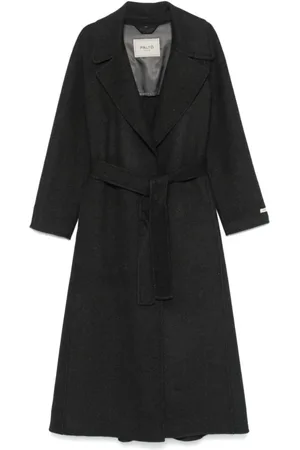 PALTÒ Grey Belted Wool Blend Coat