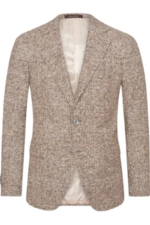 Oscar Jacobson Slim Fit Checkered Blazer