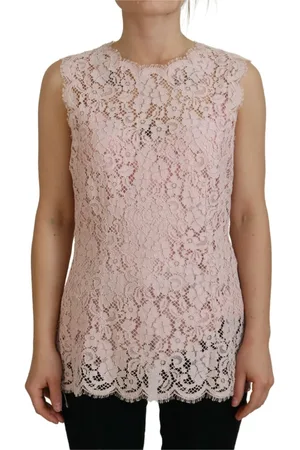 Dolce & Gabbana Floral Lace Sleeveless Tank Blouse Top