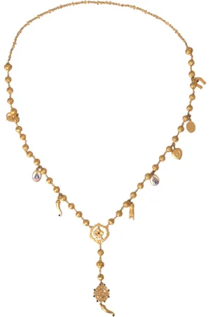 Dolce & Gabbana Gold Brass Beaded Statement Necklace