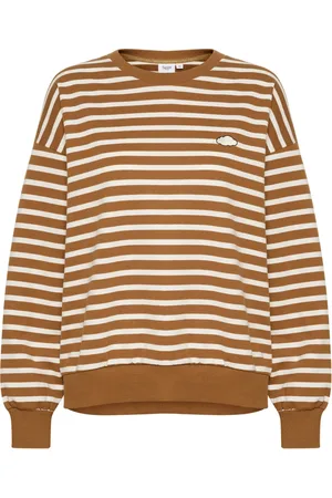 Saint Tropez Sweatshirts, female, , XS, Striped Sweatshirt with Embroidered Detail