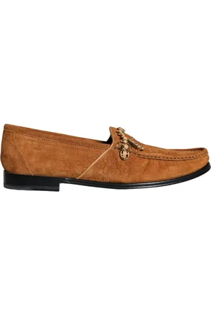 Dolce & Gabbana Loafers, male, , 9 1/2 UK, Velvet Leather Logo Moccasin Shoes