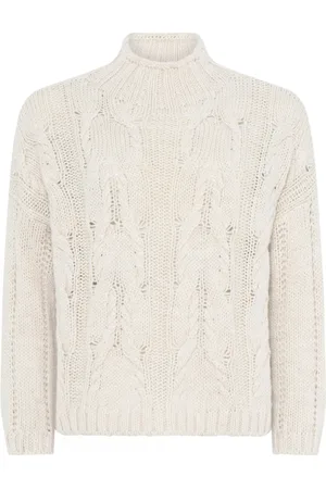 Skovhuus Turtlenecks, female, , L, Turtle Neck Cable Knit Jumper Cream
