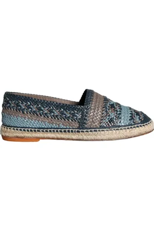 Dolce & Gabbana Espadrilles, male, , 8 UK, Gray Woven Leather Espadrille Shoes