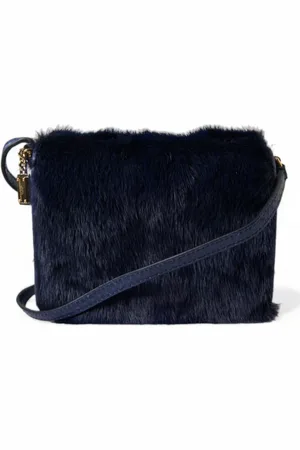 Dolce & Gabbana Exquisite Dark Fur Shoulder Bag