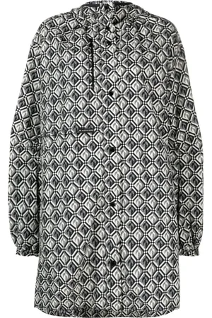 Marine Serre Single-Breasted Coats, female, , XS, Moon Diamant Printed Raincoat