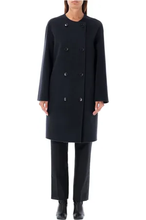 Serafini Single-Breasted Coats, female, , M, Double Breasted Grigio Coat Aw24