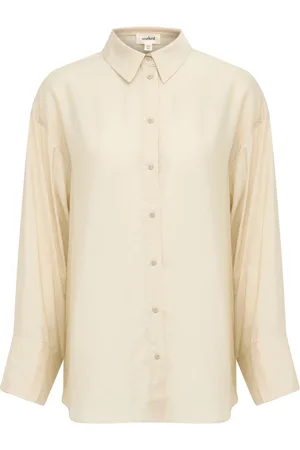 Soaked in Luxury Shirts, female, , XL, Elegant Shirt Blouse Oatmeal