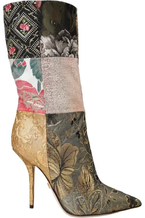 Dolce & Gabbana Heeled Boots, female, , 3 UK, Patchwork Print High Heel Boots