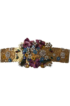 Dolce & Gabbana Floral Crystal Embellished Belt