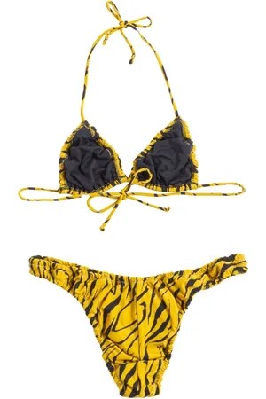 Reina Olga Bikinis, female, , L, Floral Triangle Bikini with Ruffles
