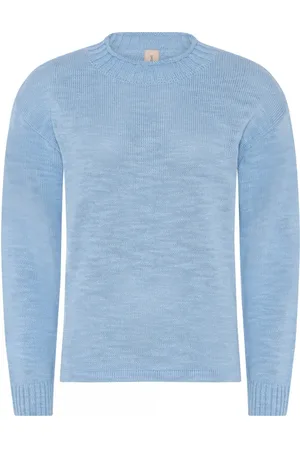 Skovhuus Round-neck Knitwear, female, , 2XL, Melange Turtleneck Pullover Aqua Green