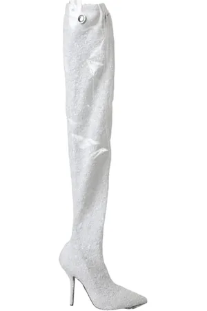 Dolce & Gabbana Over-knee Boots, female, , 4 UK, Sequin Knee-High Stiletto Boots