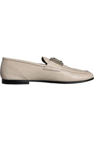 Dolce & Gabbana Leather Logo Plaque Loafers