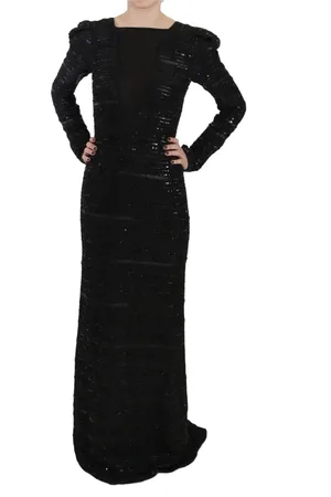 John Richmond Gowns, female, , XS, Silk Sheath Maxi Dress with Sequins