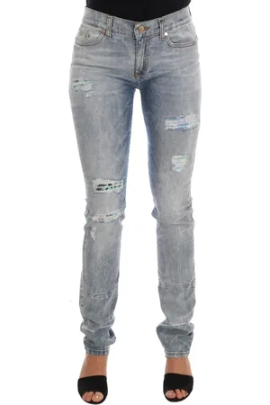 VERSACE Ripped Slim Fit Denim Jeans