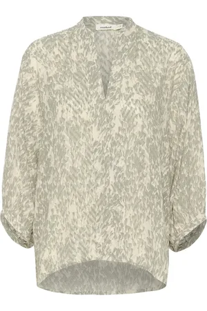 Soaked in Luxury Blouses, female, , M, Shadow Drop Print Blouse