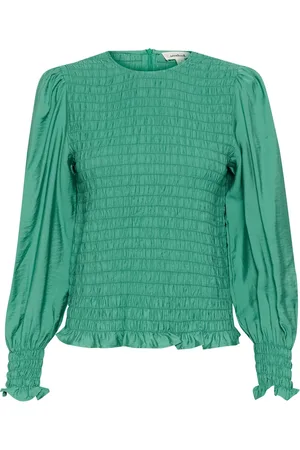 Soaked in Luxury Blouses, female, , S, Puff Sleeve Smock Blouse Bottle