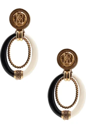 Roberto Cavalli Earrings, female, , ONE SIZE, Logo Drop Enamel Earrings
