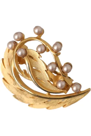 Dolce & Gabbana Hair Accessories, female, , ONE SIZE, Gold Leaf Embellished Jewelry Hair Pin