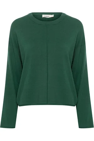 Soaked in Luxury Boxy Crew-Neck Knit Rain Forest