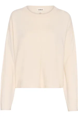 Soaked in Luxury Round-neck Knitwear, female, , M, Boxy Crew-Neck Knit Whitecap Gray