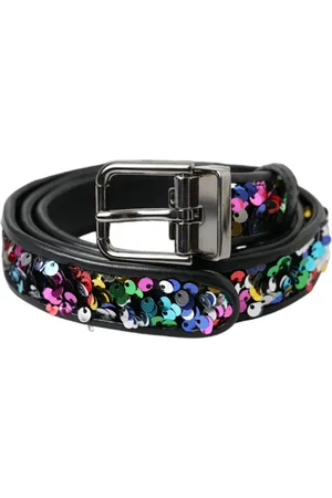 Dolce & Gabbana Belts, female, , 90 CM, Sequined Metal Buckle Belt