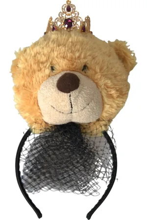 Dolce & Gabbana Teddy Bear Gold Crystal Crown Headband Diadem
