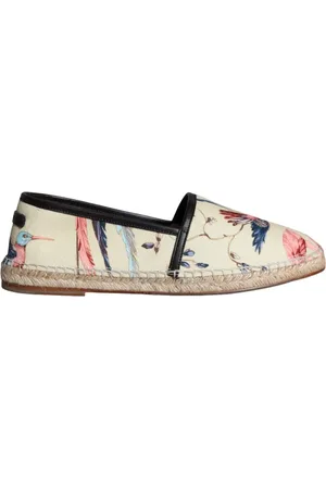 Dolce & Gabbana Beige Canvas Slip-On Espadrilles Shoes