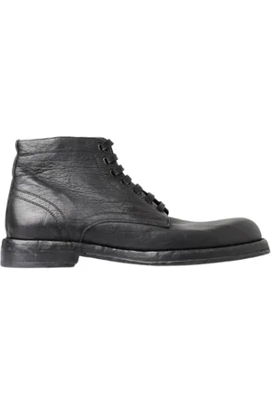 Dolce & Gabbana Lace-up Boots, male, , 10 UK, Equisite Lace-Up Leather Boots