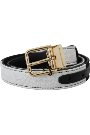 Dolce & Gabbana Belts, female, , 75 CM, Floral Leather Shoulder Strap Gold Detailing