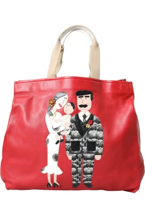 Dolce & Gabbana Leather Family Patch Shopping Bag