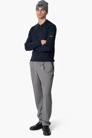 Quotrell Knitted Polo Jumper in Dark