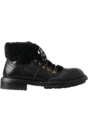Dolce & Gabbana Leather Shearling Boots