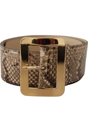 Dolce & Gabbana Elegant Leather Belt with Engraved Buckle